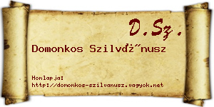 Domonkos Szilvánusz névjegykártya